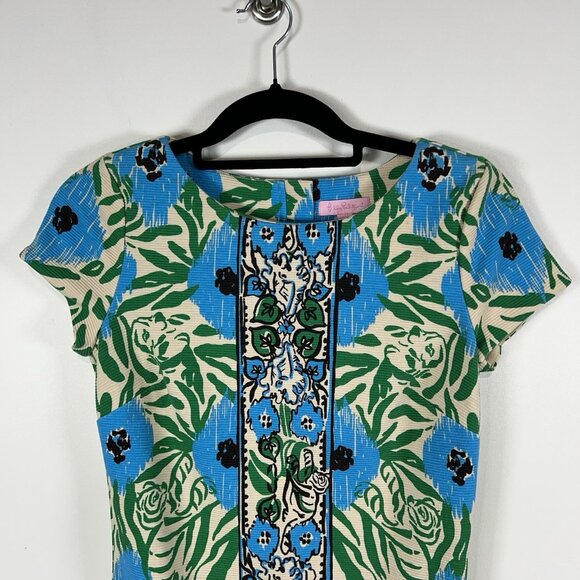 Lilly Pulitzer Layton Sea Oat Ikatty Engineered Print Shift Dress‎ Size Small - Picture 4 of 10
